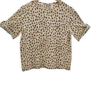 Equipment Womens XS Animal Print Silk Short‎ Sleeve Blouse